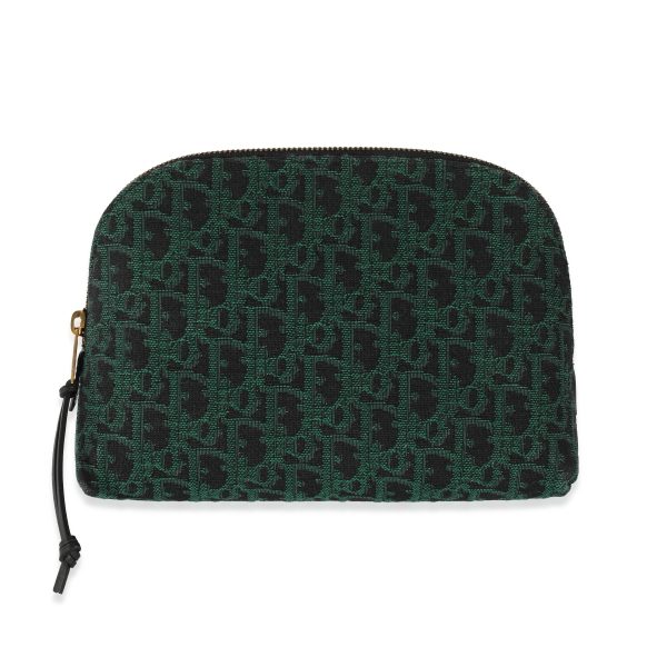 129288 fv 79fef9b1 2d99 4329 b282 62dd60771e2b Christian Dior Canvas Green Oblique Cosmetic Pouch