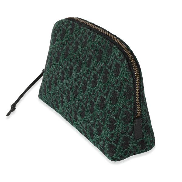 129288 sv 93aec486 8439 4e0e 811b 51131c0c87c3 Christian Dior Canvas Green Oblique Cosmetic Pouch