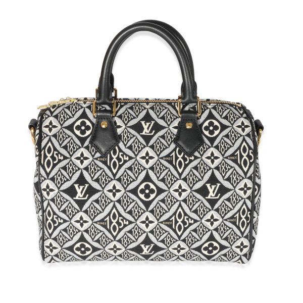 129328 fv Louis Vuitton Grey Jacquard Since 1854 Speedy Bandouliere 25