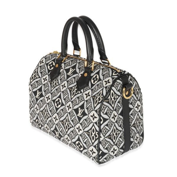 129328 sv Louis Vuitton Grey Jacquard Since 1854 Speedy Bandouliere 25