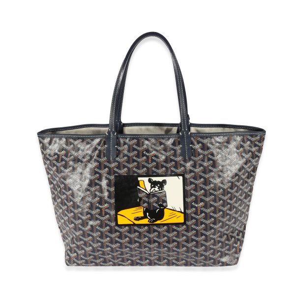 129378 fv 9acf0fb3 b469 4830 8b7a 6c365582fcff Goyard Navy Goyardine French Bulldog Saint Louis Tote PM Tote