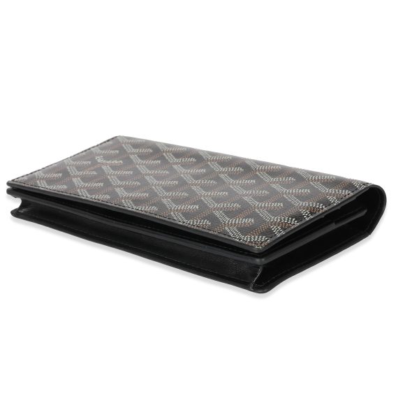 129380 clasp Goyard Black Goyardine Richelieu Wallet