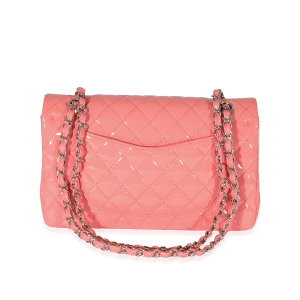 129386 pv d2ea505b 5b40 46a5 9152 6e42a35e8841 Chanel Pink Patent Medium Classic Double Flap Bag