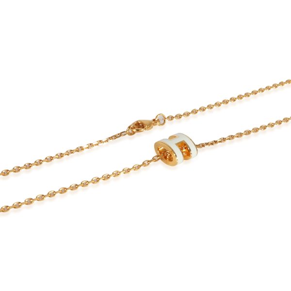 129406 clasp Hermès Pop H Mini Pendant Blanc Yellow Gold Plated