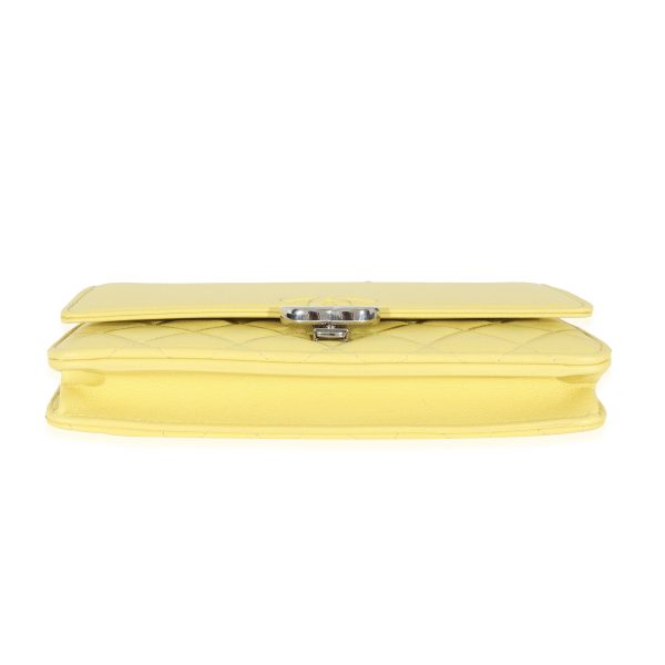 129414 box Chanel Yellow Leather Urban Companion Wallet On Chain