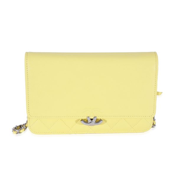 129414 fv Chanel Yellow Leather Urban Companion Wallet On Chain