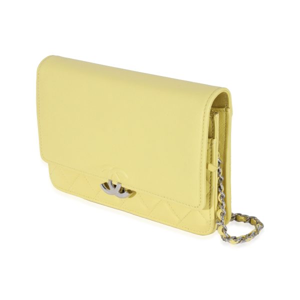 129414 sv Chanel Yellow Leather Urban Companion Wallet On Chain