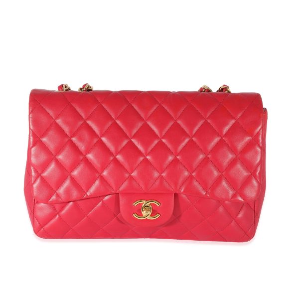 129431 fv e740e06c b614 4f6b ad78 1497d4544541 Chanel Dark Pink Lambskin Jumbo Single Flap Bag