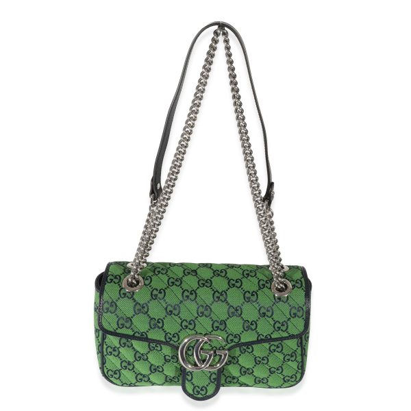 129433 bv Gucci Small GG Canvas Diagonal Marmont Bag