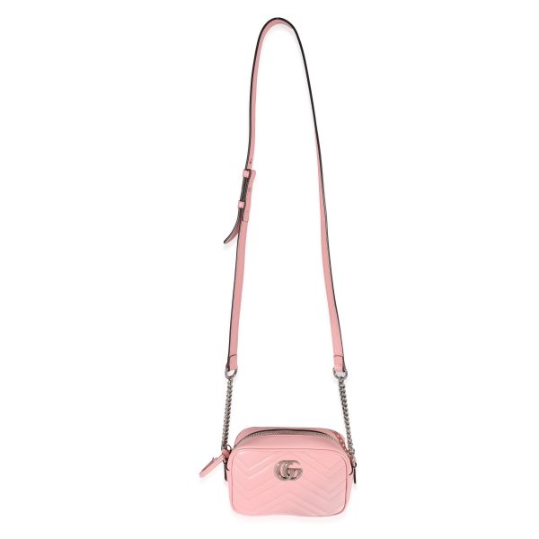 129468 bv ea77cd9a 60ff 45bb 8f41 4c1cf3fc0e6c Gucci Pink Leather Mini GG Marmont Bag