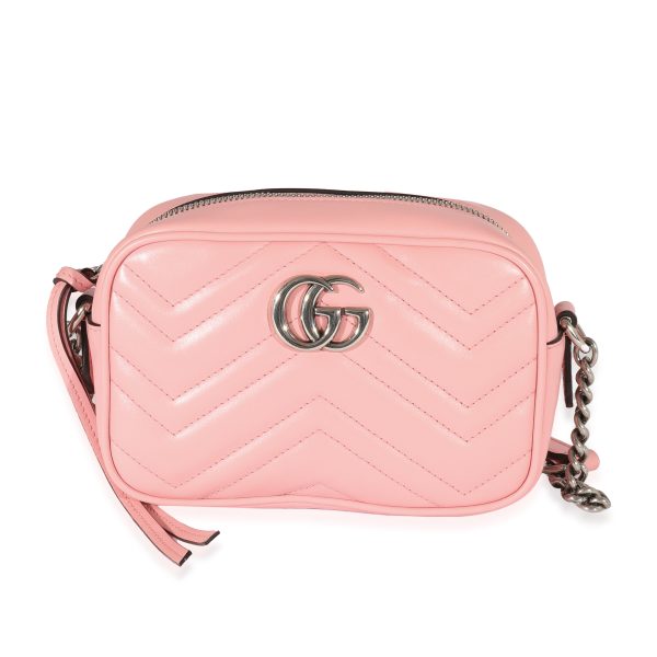 129468 fv 17dee09a 6928 4d4e 9c34 b037f73275ee Gucci Pink Leather Mini GG Marmont Bag