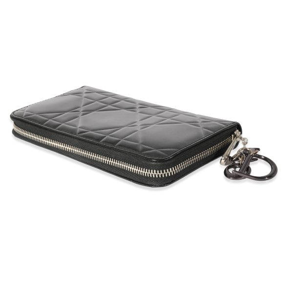 129481 box 012d400b 894b 4807 b5d3 7d7d40420a7f Christian Dior Black Patent Large Cannage Continental Wallet