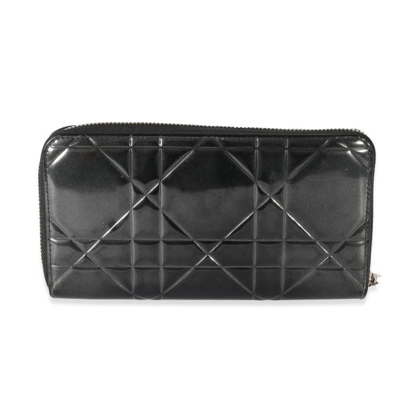 129481 pv d2f3a2bf c6ea 4b1d a911 d6736400fbad Christian Dior Black Patent Large Cannage Continental Wallet