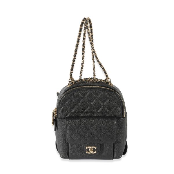 129498 bv 3af54be7 a918 45e3 9e12 d7275372e509 Chanel Black Caviar Mini CC Day Backpack