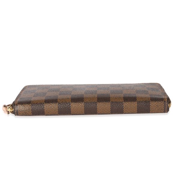 129507 stamp Louis Vuitton Damier Ebene Coated Canvas Clemence Wallet