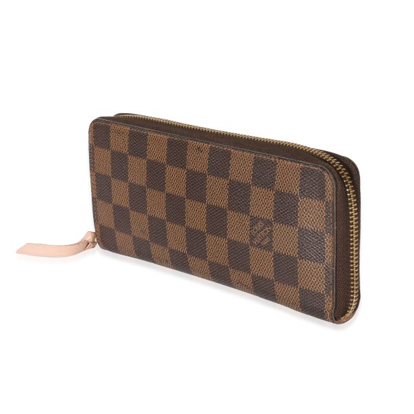 129507 sv Louis Vuitton Damier Ebene Coated Canvas Clemence Wallet