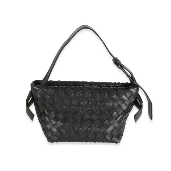 129531 pv Bottega Veneta Black Intrecciato Tie Shoulder Bag