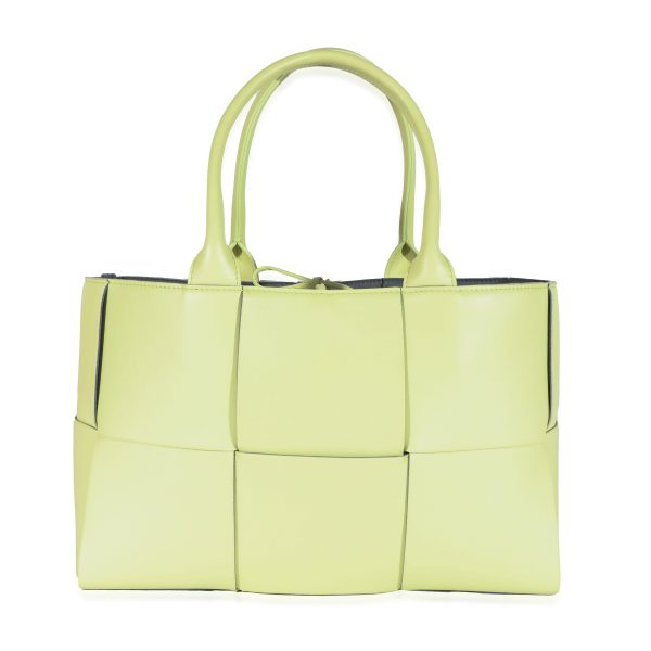 129535 fv aafba7cf b6f6 4ce7 a39e 35278364383b Bottega Veneta Lemon Intrecciato Napa Lambskin Small Arco Tote