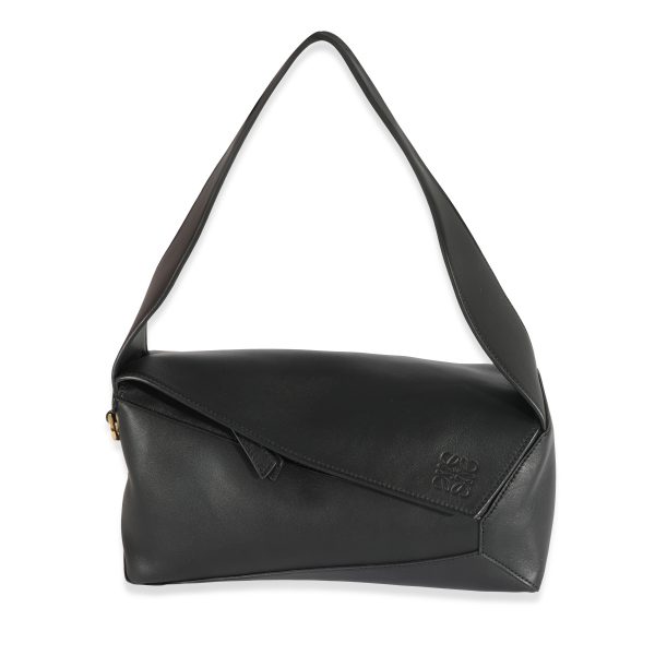 129539 fv 4e54d9a9 1641 475c af7b 5953535154a3 Loewe Black Leather Puzzle Hobo