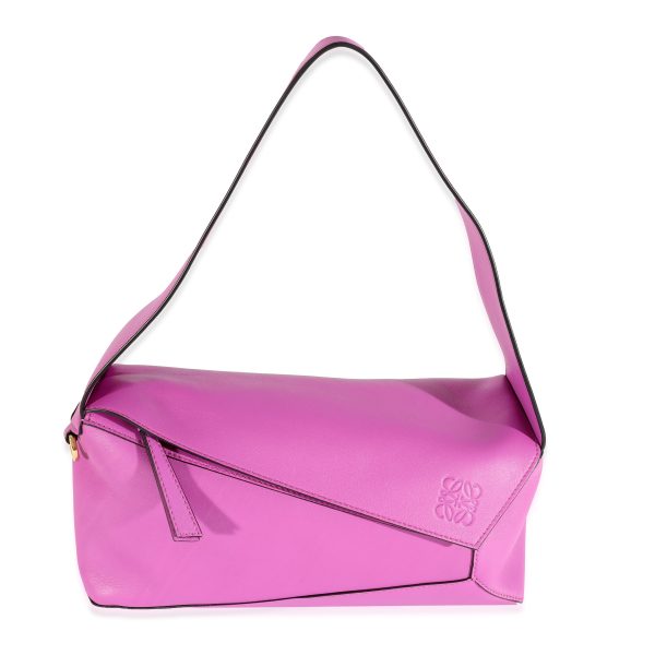 129543 fv Loewe Fuchsia Leather Puzzle Hobo