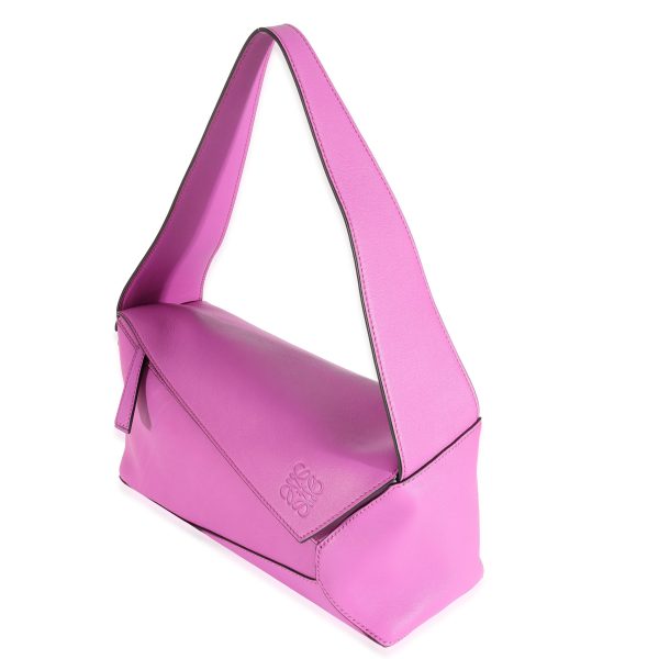 129543 sv Loewe Fuchsia Leather Puzzle Hobo