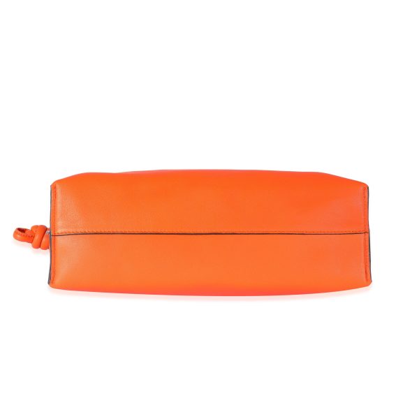 129553 stamp 421f8dd9 d194 40e9 b50d 81b193371f83 Loewe Orange Nappa Medium Flamenco Clutch