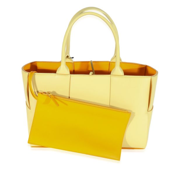 129572 ad1 7b05affc 3a90 4b8d 8022 cafb44f61f3c Bottega Veneta Butter Tangerine Intrecciato Napa Lambskin Small Arco Tote