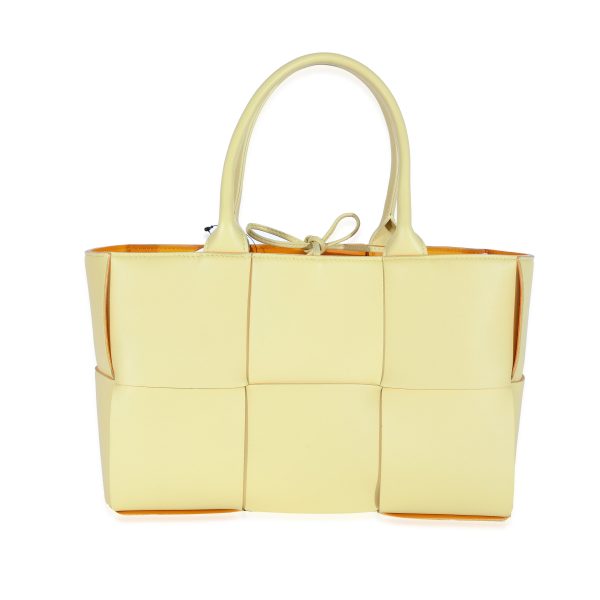 129572 pv 14af31b6 8062 48b9 bf44 603aee05fa5a Bottega Veneta Butter Tangerine Intrecciato Napa Lambskin Small Arco Tote