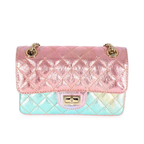 129596 fv Chanel Multicolor Metallic Goatskin Mini Reissue 255