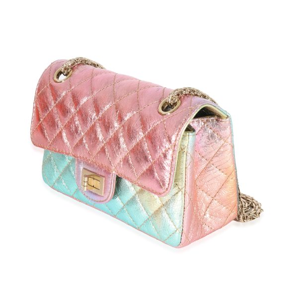 129596 sv Chanel Multicolor Metallic Goatskin Mini Reissue 255