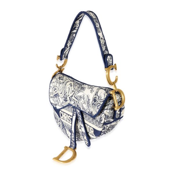 129597 sv 86a223e7 ed6f 4b66 9b74 23646702fa41 Christian Dior Blue Toile de Jouy Embroidery Saddle Bag