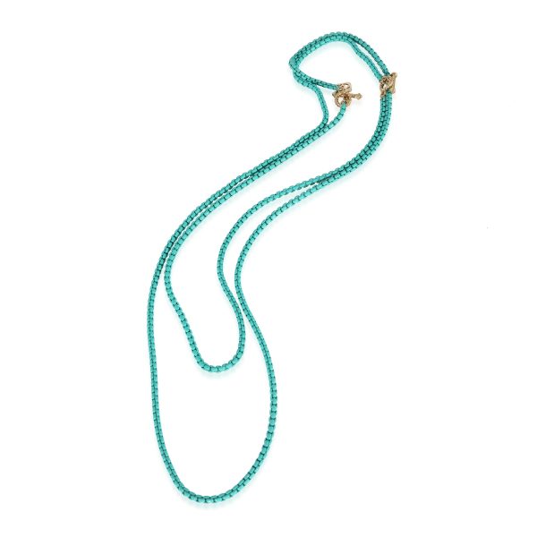 129622 pv 90ac089f 6ab9 4dca a705 dc8e07d20ab0 David Yurman Bel Aire Chain Necklace in Turquoise in 14KT Yellow GoldSteel