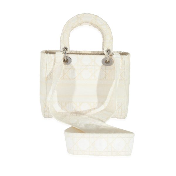 129693 pv Christian Dior Cannage White Canvas D Lite Lady Dior