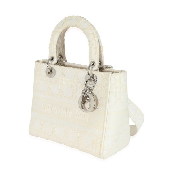 129693 sv Christian Dior Cannage White Canvas D Lite Lady Dior