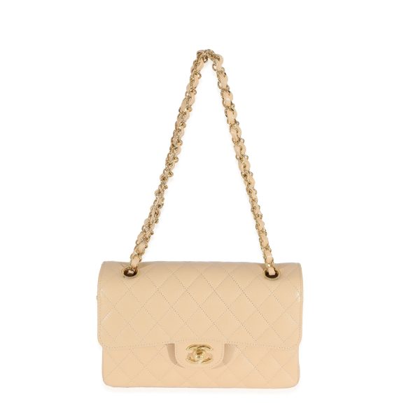 129746 bv Chanel Beige Caviar Small Classic Double Flap