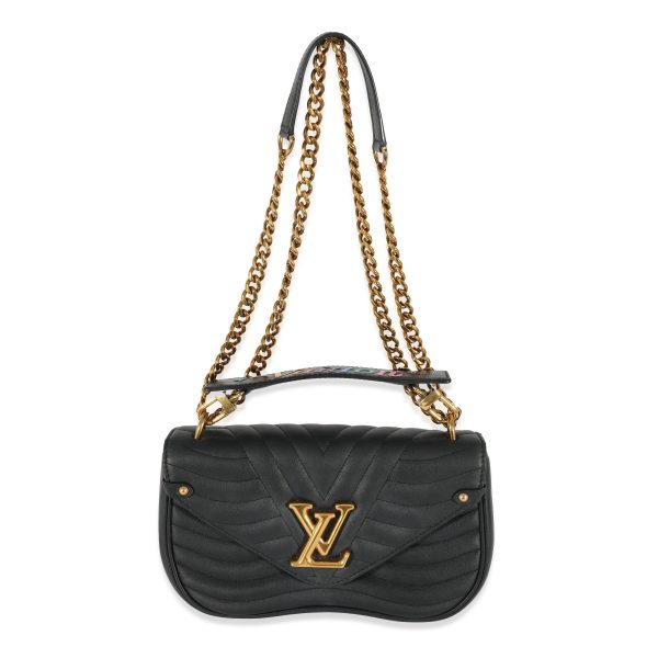 129756 stamp e38121db 194d 4e1e a6ac 4c49ed60629f Louis Vuitton Black Leather New Wave Chain Bag MM