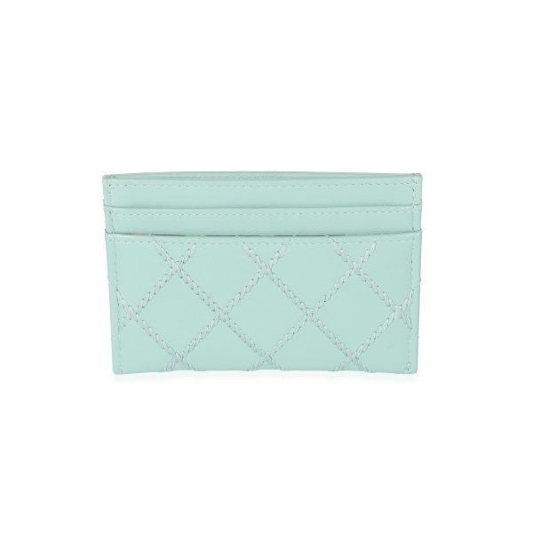 129759 pv c5620853 3201 47a1 a68a 6afb4e4e3ab3 Chanel Light Blue Leather CC Quilted Card Case