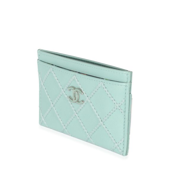 129759 sv 8dcce9b2 4bb0 4cb3 ac90 c743c4481d2c Chanel Light Blue Leather CC Quilted Card Case