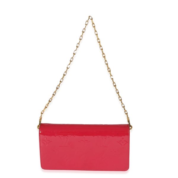 129796 bv Louis Vuitton Pink Vernis Sarah Chain Clutch