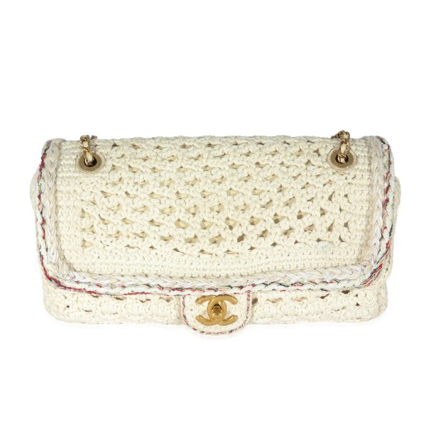 129823 fv Chanel Beige Crochet Cayo Coco Flap Bag