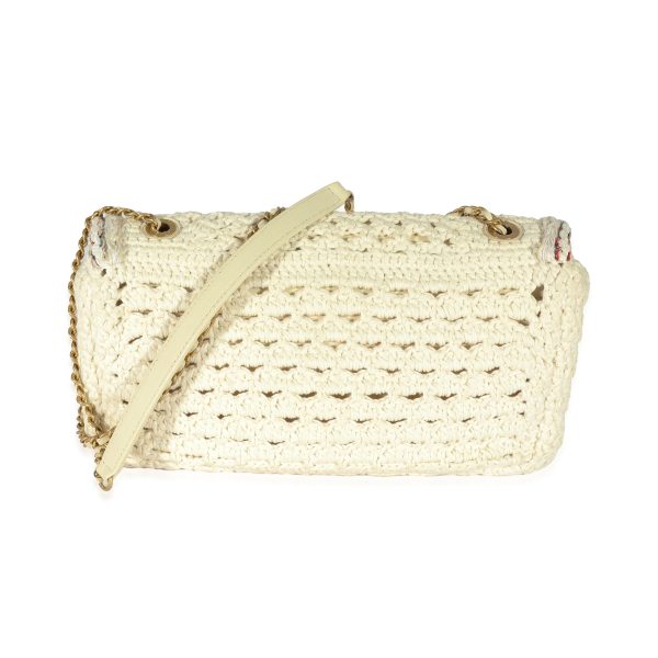 129823 pv Chanel Beige Crochet Cayo Coco Flap Bag