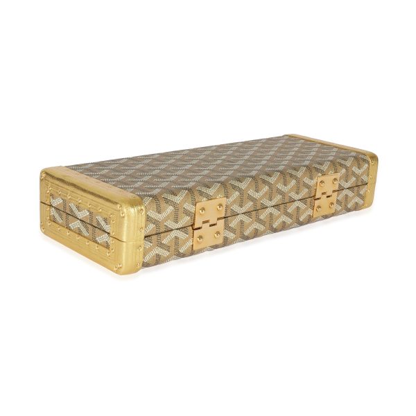 129825 clasp 3e0e6bcb 21c8 4703 ab58 6d0b02c51274 Goyard Gold Goyardine Saint Honore Trunk Clutch