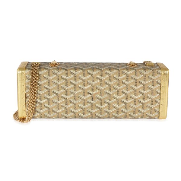 129825 fv 461af4da b365 4607 bc8c 81e5bbf2d4d5 Goyard Gold Goyardine Saint Honore Trunk Clutch