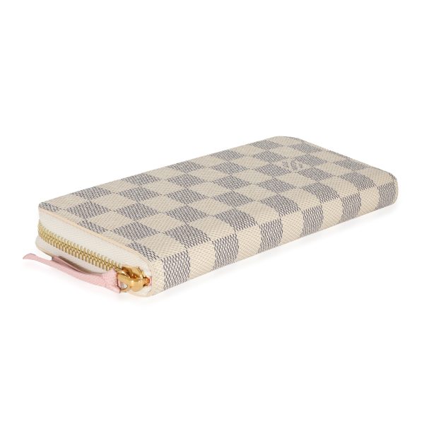 129831 clasp Louis Vuitton Damier Azur Canvas Clémence Wallet