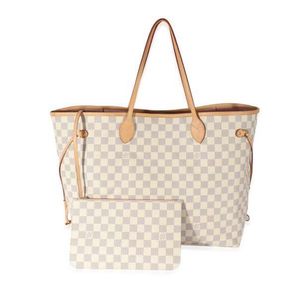 129832 fv Louis Vuitton Damier Azur Canvas Rose Ballerine Neverfull GM