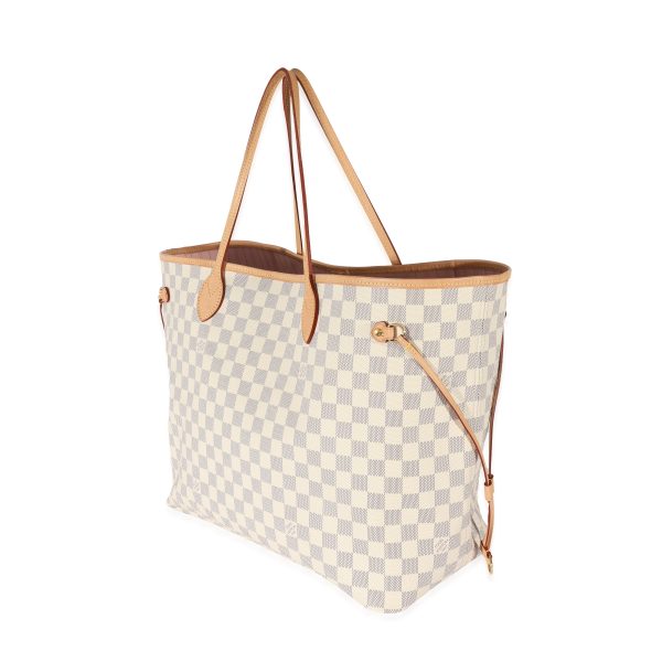 129832 sv Louis Vuitton Damier Azur Canvas Rose Ballerine Neverfull GM