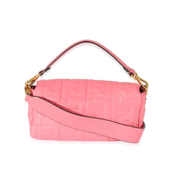 129902 pv Fendi Pink Nappa Zucca Medium Baguette NM