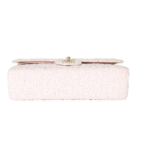 129911 clasp Chanel Pink Tweed Medium Classic Double Flap Bag