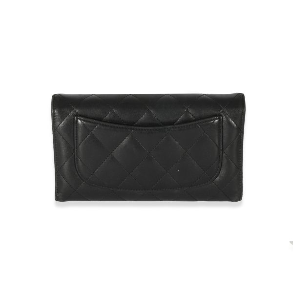 129918 pv Chanel Black Lambskin Classic Long Wallet