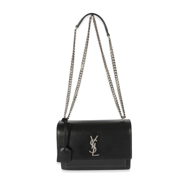 129950 bv f0713f21 b281 4253 b33b ca50ec1546a5 Saint Laurent Black Leather Medium Sunset Bag